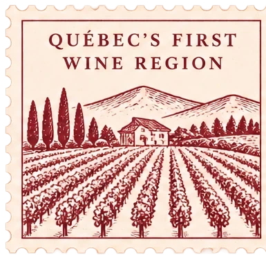 Qu&eacute;bec&rsquo;s First Wine Region stamp